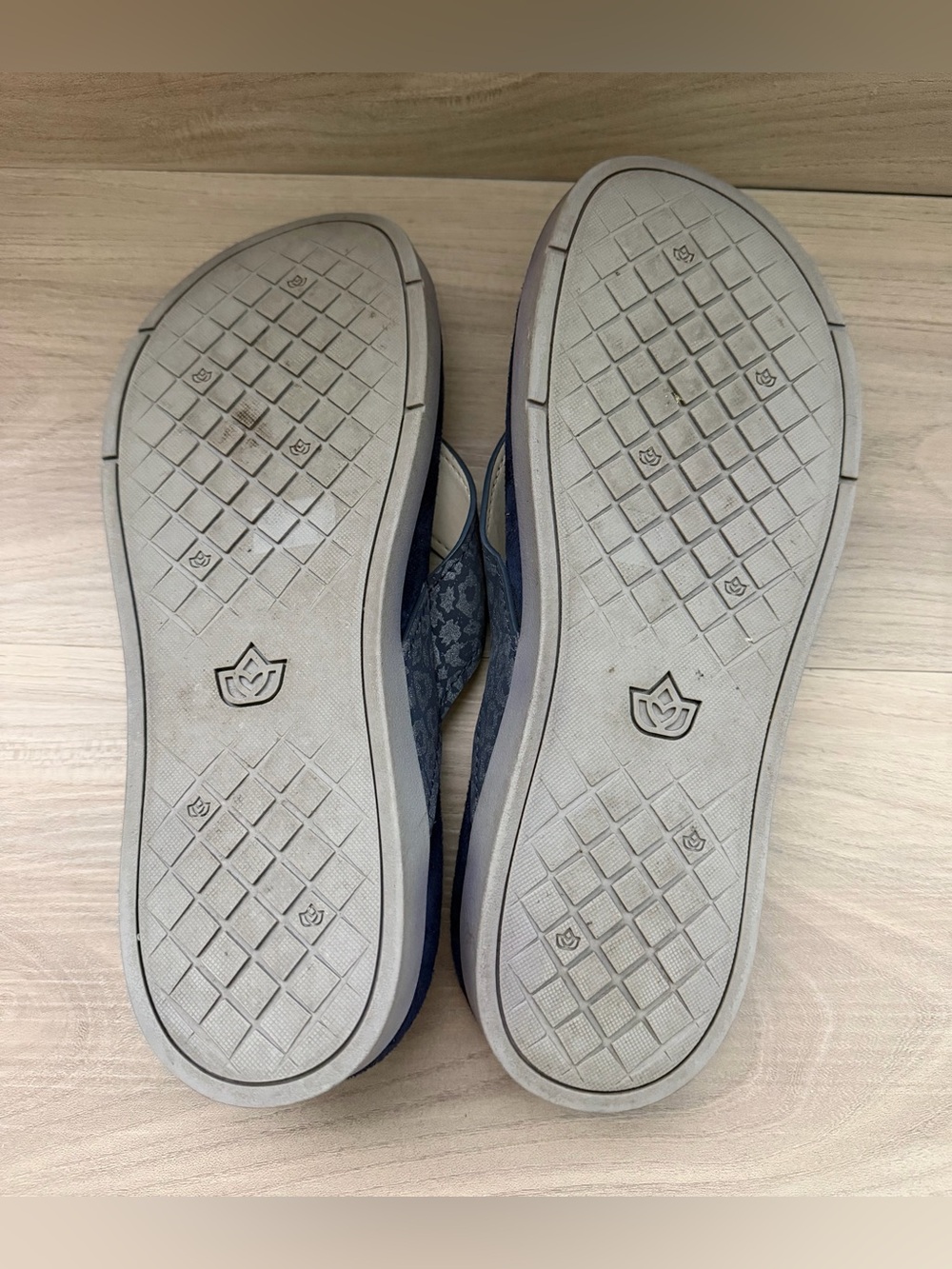 Spenco Newport Cheetah Navy Blue Orthotic Thong Flip Flops Sandals Women's 8.5B - Picture 7 of 7